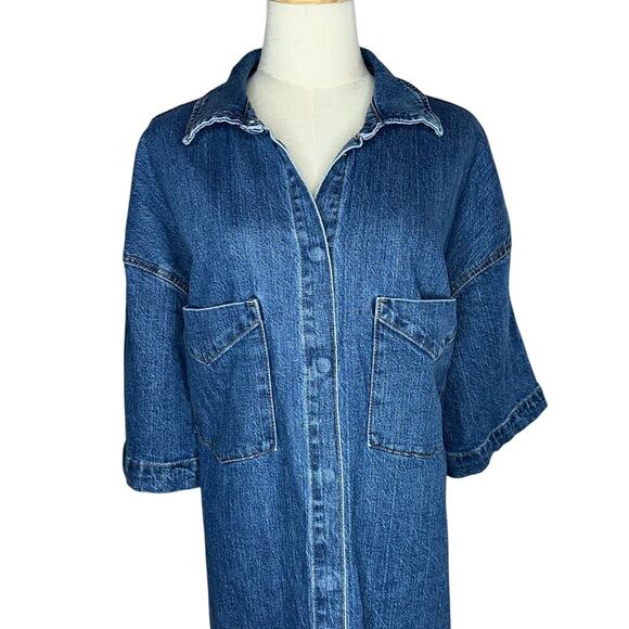 ASOS Curve Indigo Denim Shirt Dress - Picture 6 of 11